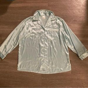 satin blue long sleeve pjs